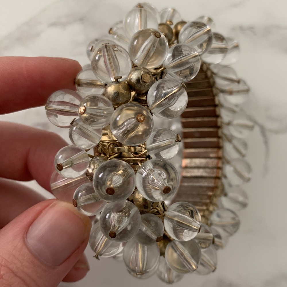 Anthropologie Clear/Gold Bauble Bracelet
